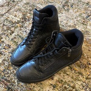 Aldo Black Textured High-Top Sneakers